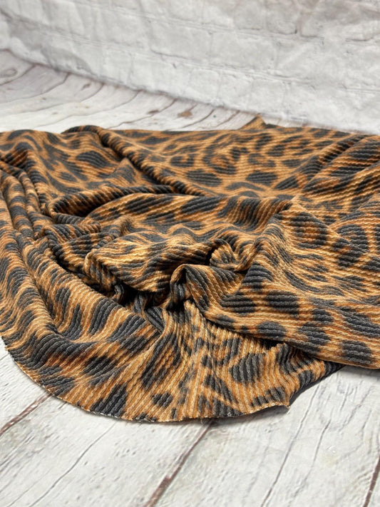 NEW PRINT! Animal Leopard Cheetah Texture Street  Rib Wave Knit Spandex Fabric By The Yard Urban Rib Cable Knit Spandex Texture Knit
