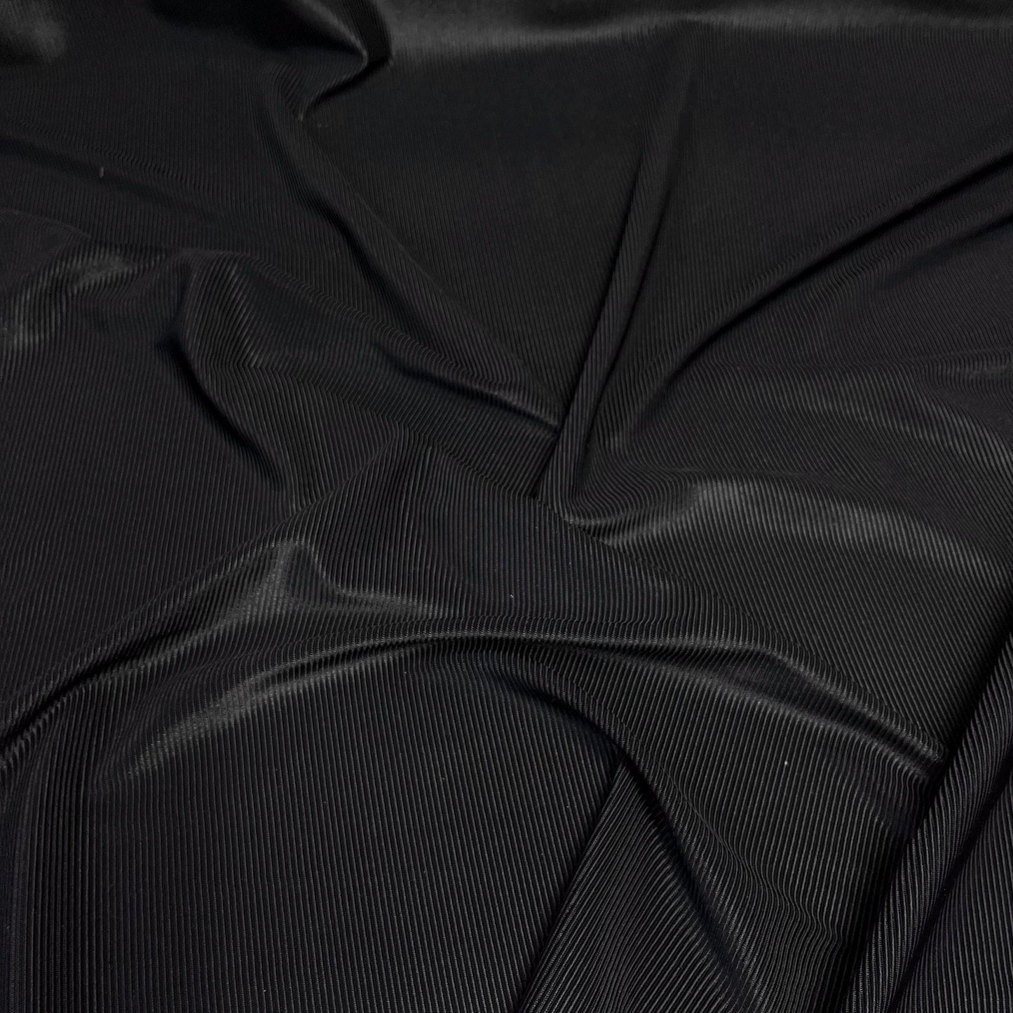 Premium 4-Way Stretch Ribbed Nylon Spandex Fabric for  Swimwear Fabric By The Yard Black