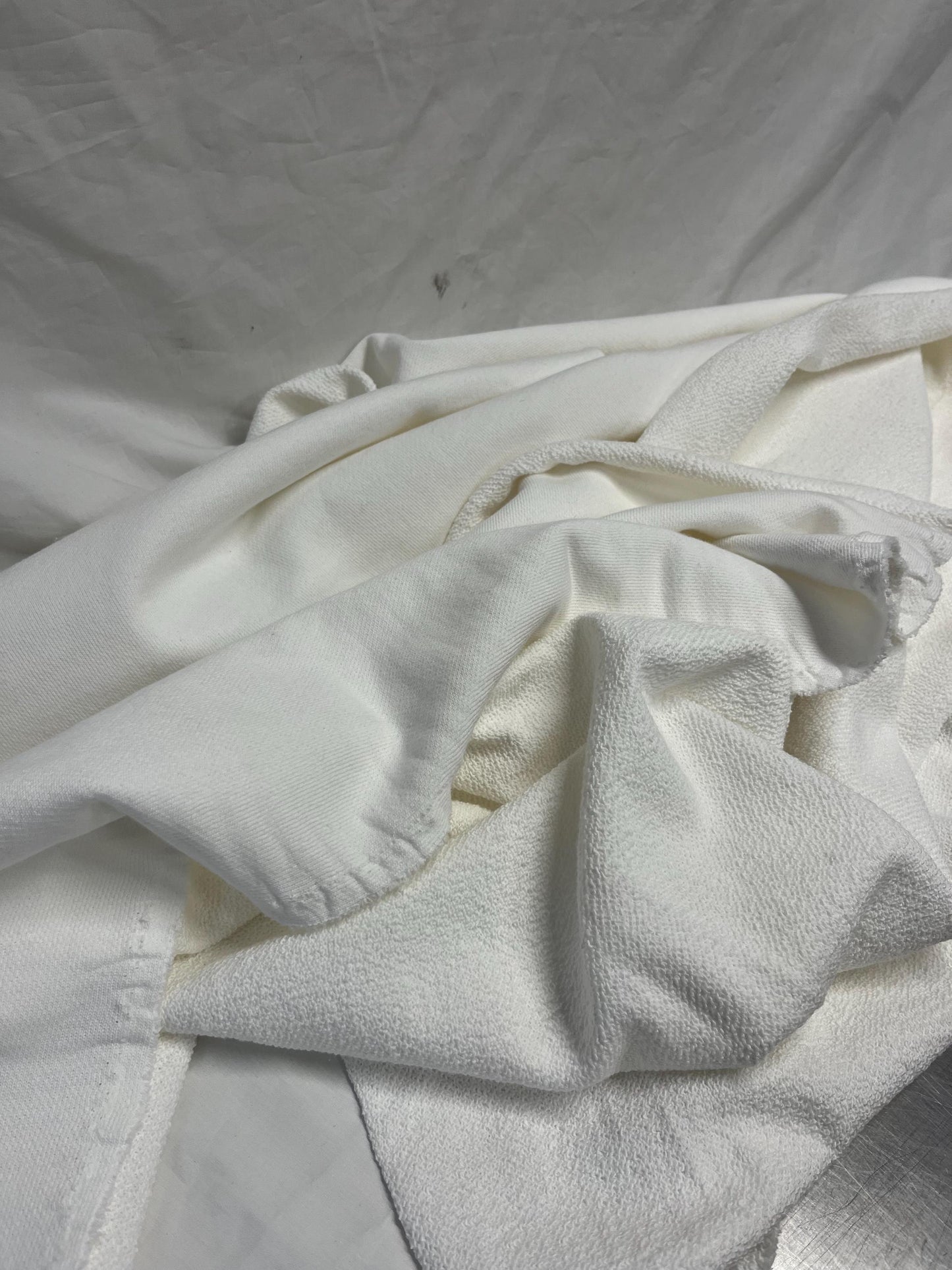 Luxurious 14oz Ivory 100 Percent Cotton French Terry - Heavyweight, Soft & Versatile Fabric - Perfect for Apparel Crafts - 60 Wide