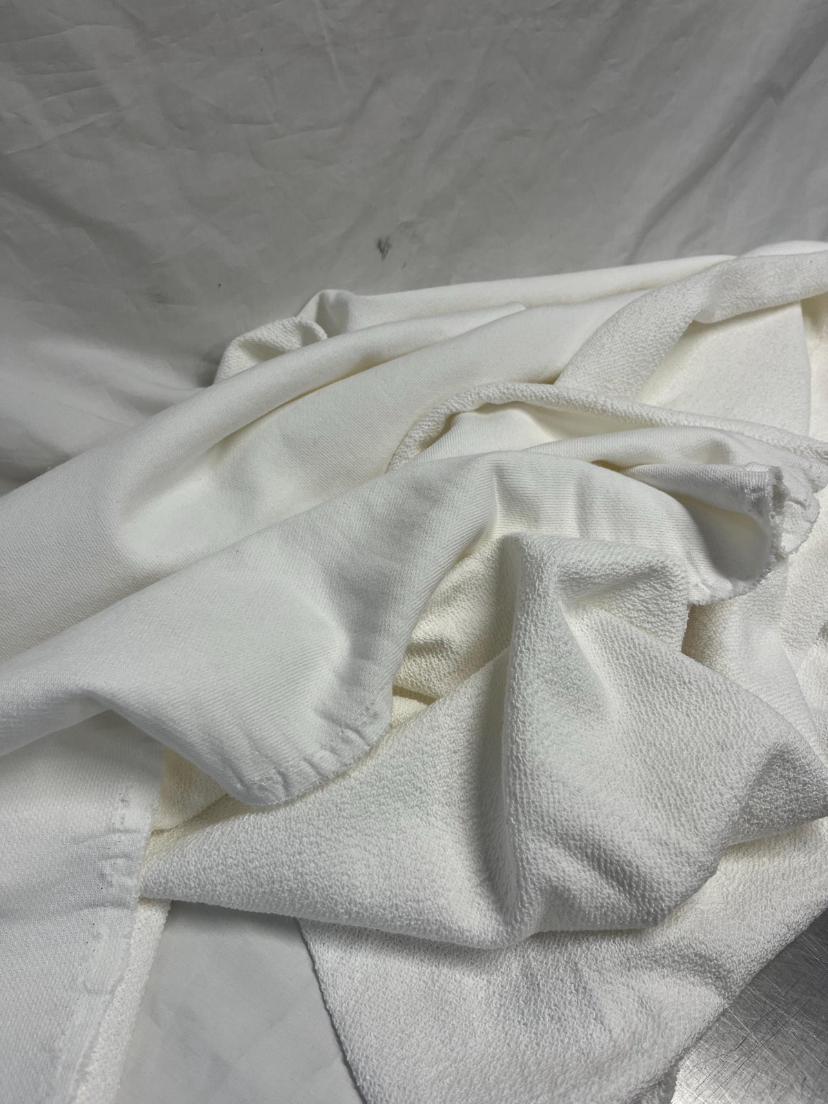 Luxurious 14oz Ivory 100 Percent Cotton French Terry - Heavyweight, Soft & Versatile Fabric - Perfect for Apparel Crafts - 60 Wide