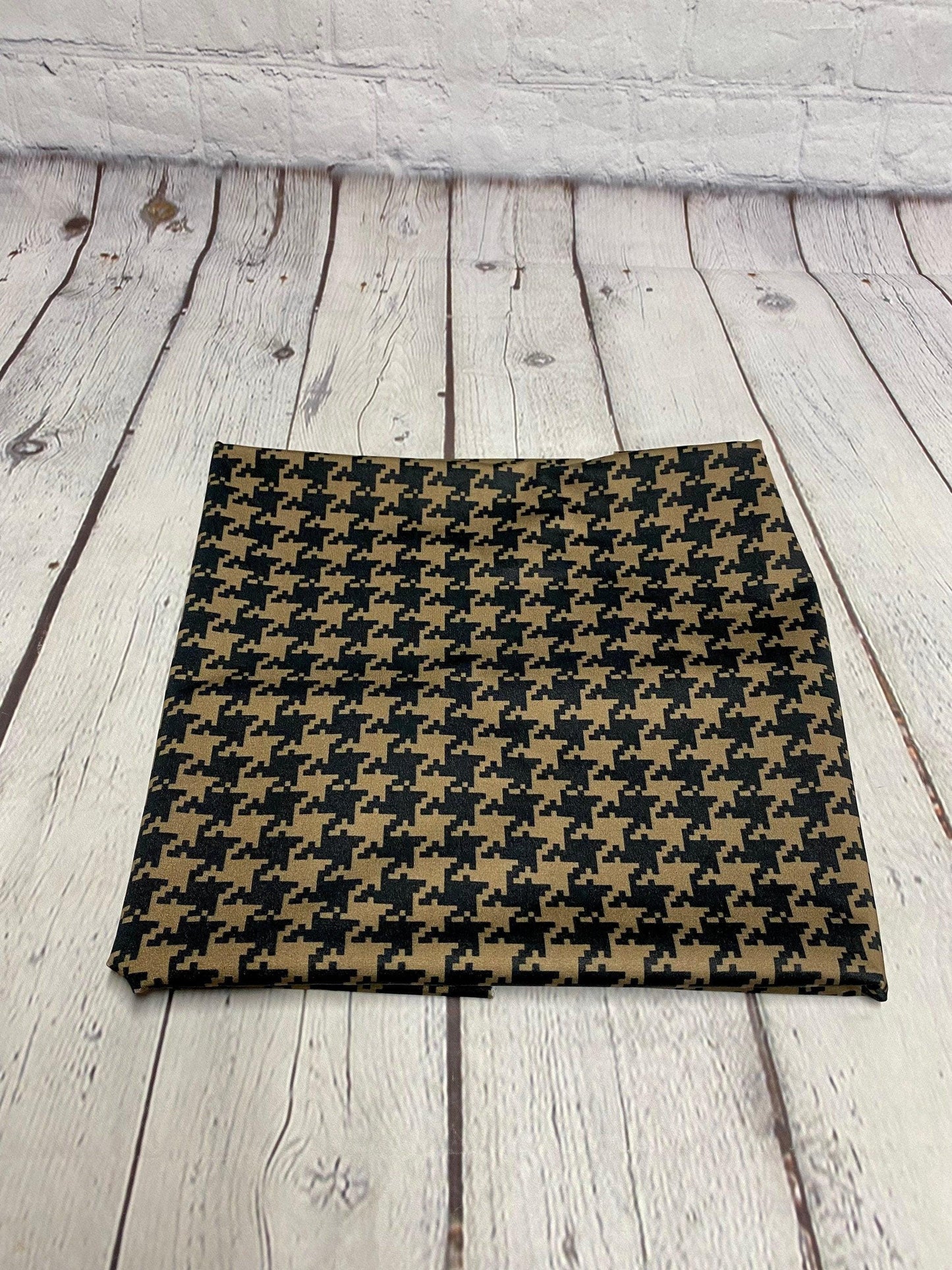 4 Way Stretch Assorted Print Nylon Spandex Fabric By The Yard Tricot Swim Wear Bikini Active Wear Olive Black Houndstooth Print 280 GSM