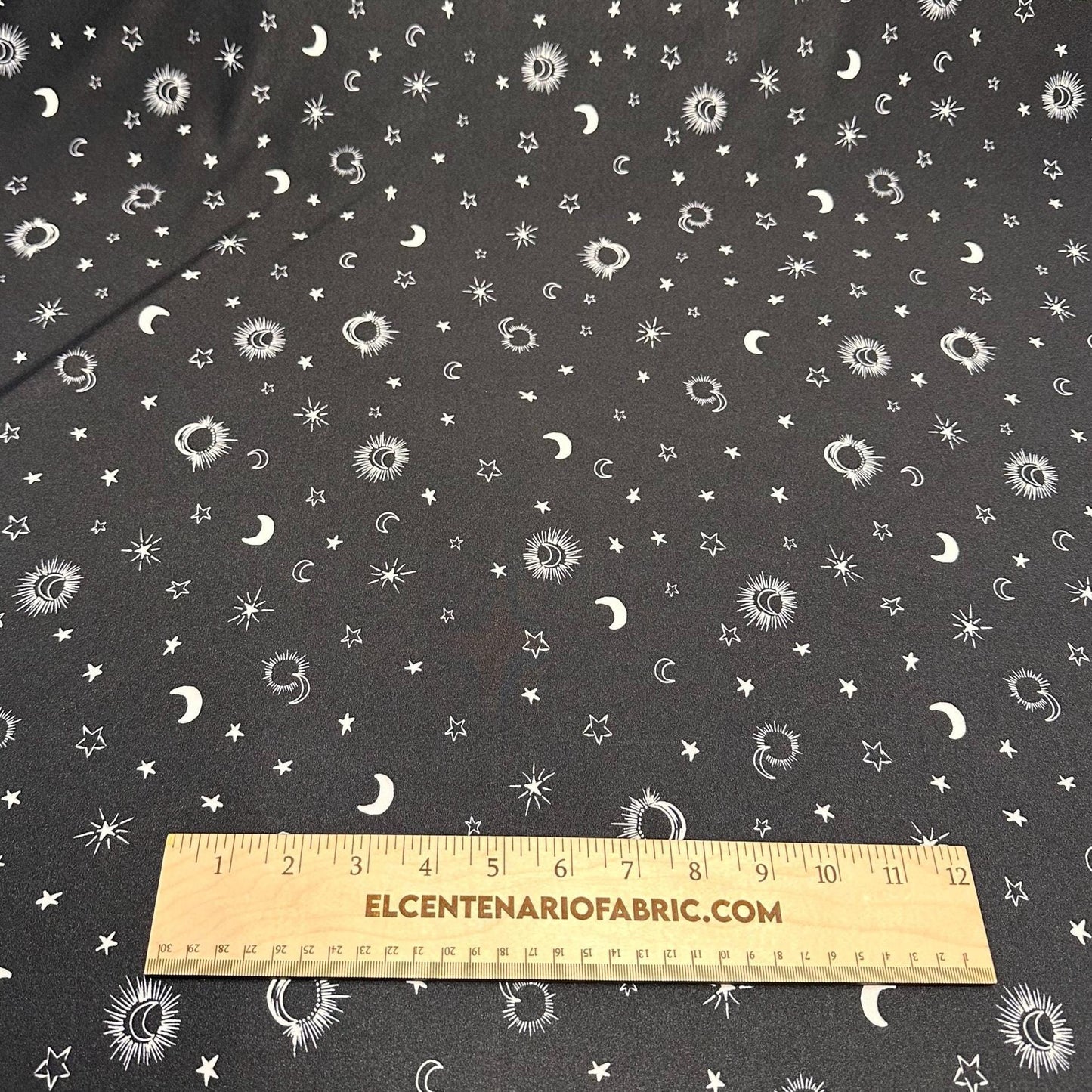 4 Way Stretch Print Nylon Spandex Fabric By The Yard Tricot Swim Wear Bikini Active Wear Crescent Moon Galaxy Star Print 280 GSM