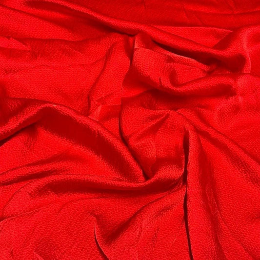 100% Silk Hammered Silk Charmeuse Solid Silk Fabric By The Yard Red 52 inch