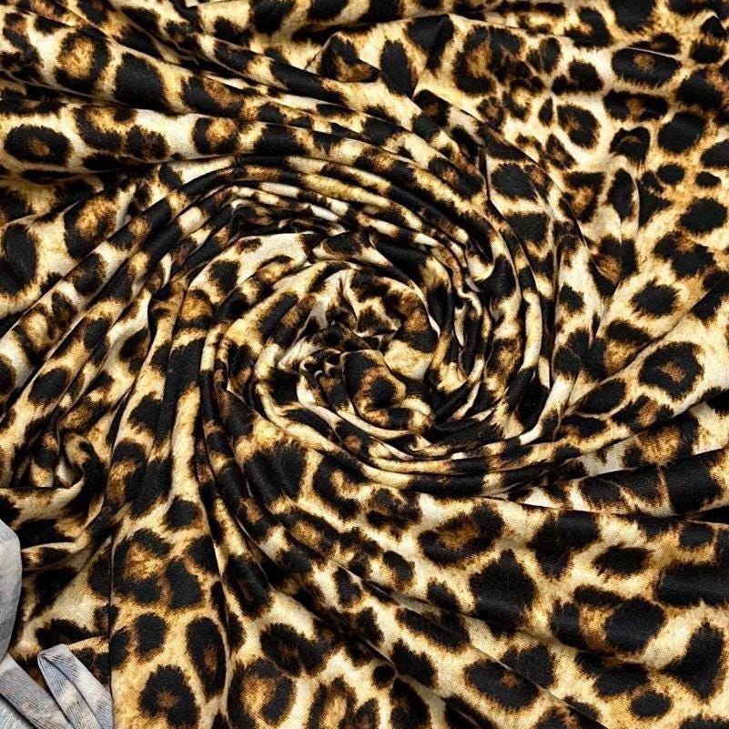 DBP Double Brushed Poly Spandex DTY Print Cheetah Animal Loepard Print By The Yard