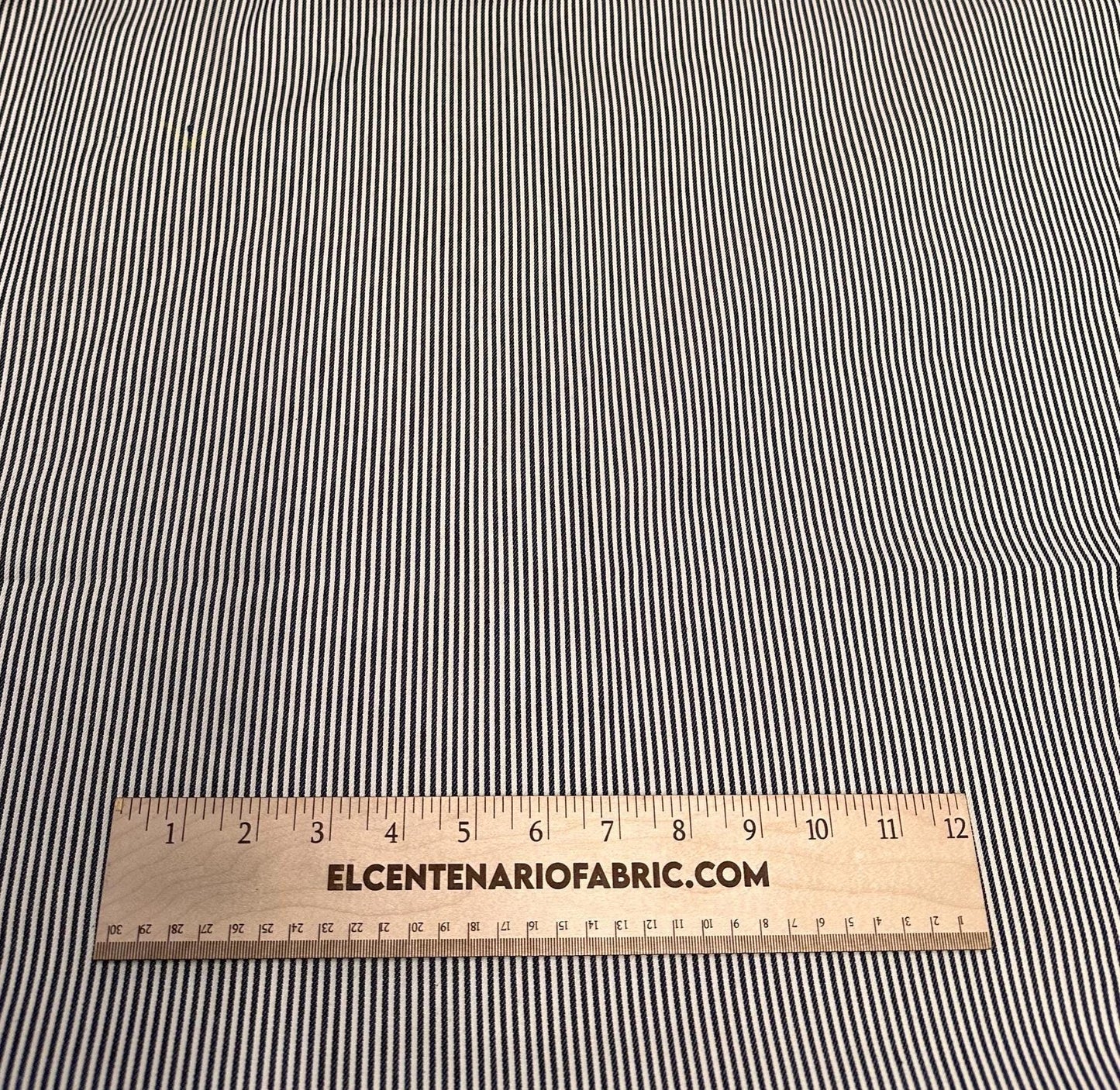 100% Cotton Hickory Striped Denim Navy 70 Inch