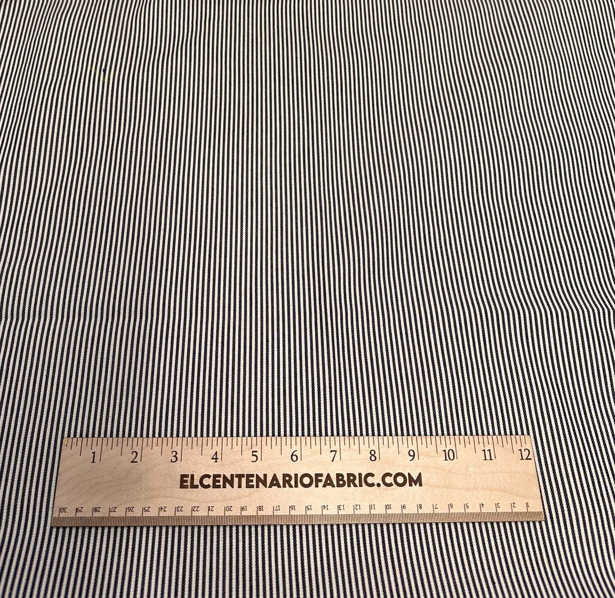 100% Cotton Hickory Striped Denim Navy 70 Inch