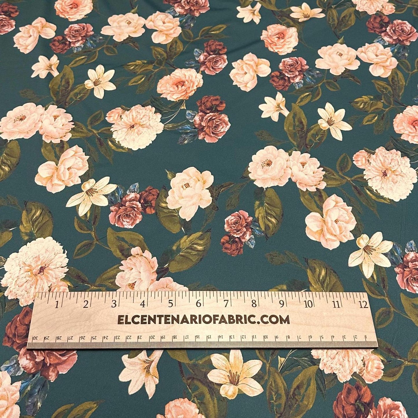 4 Way Stretch Assorted Print Nylon Spandex Fabric By The Yard Tricot Swim Wear Bikini Active Teal Floral Flower