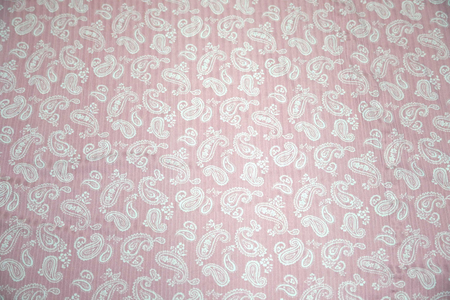 DBP 8x2 Rib Knit Paisley Double Brushed Polyester Spandex Vintage Bandana Monotone Pink Fabric By The Yard