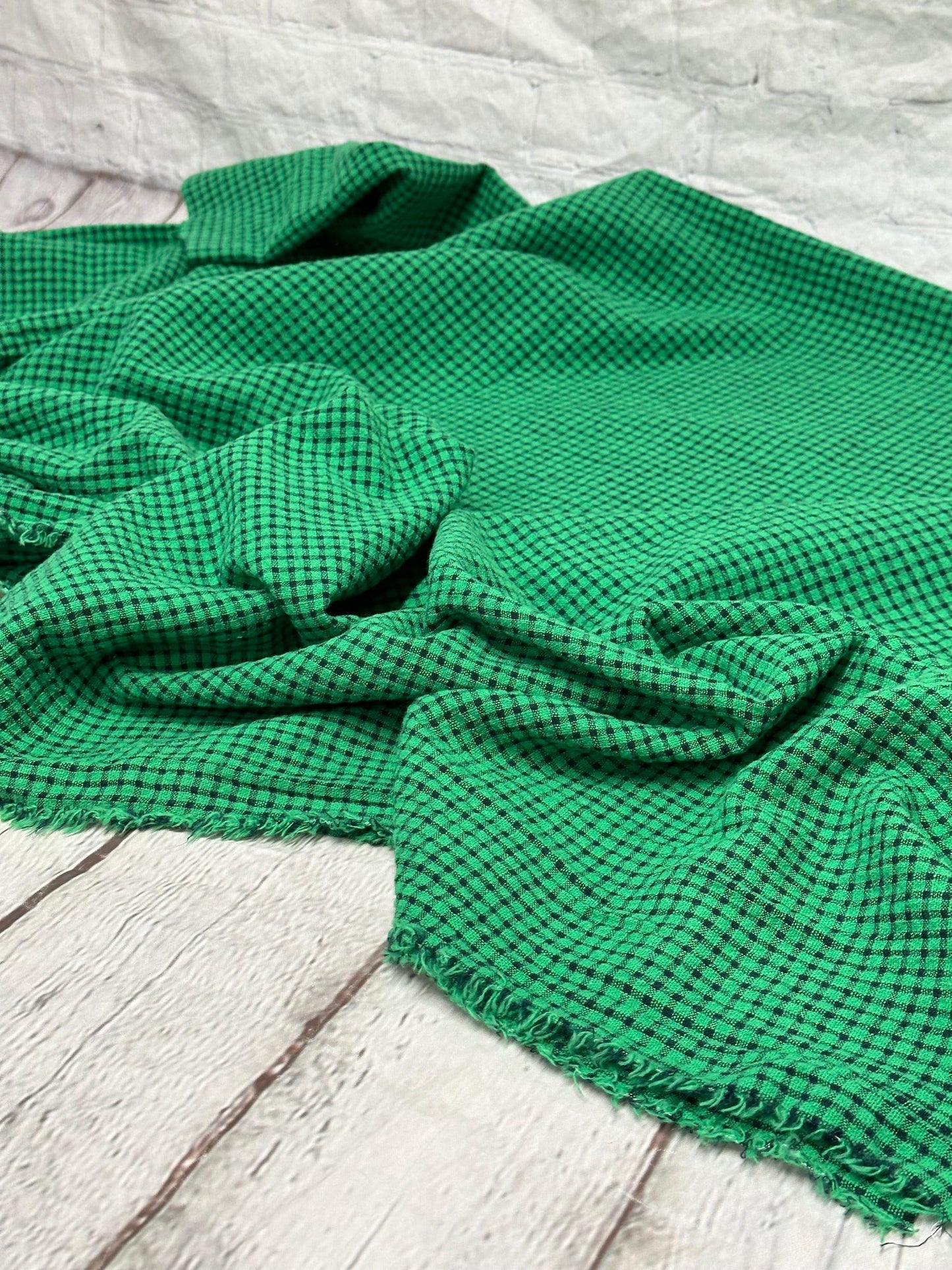 100% Cotton Double Gauze Pre Washed Gingham Small Checkered Mini Plaid