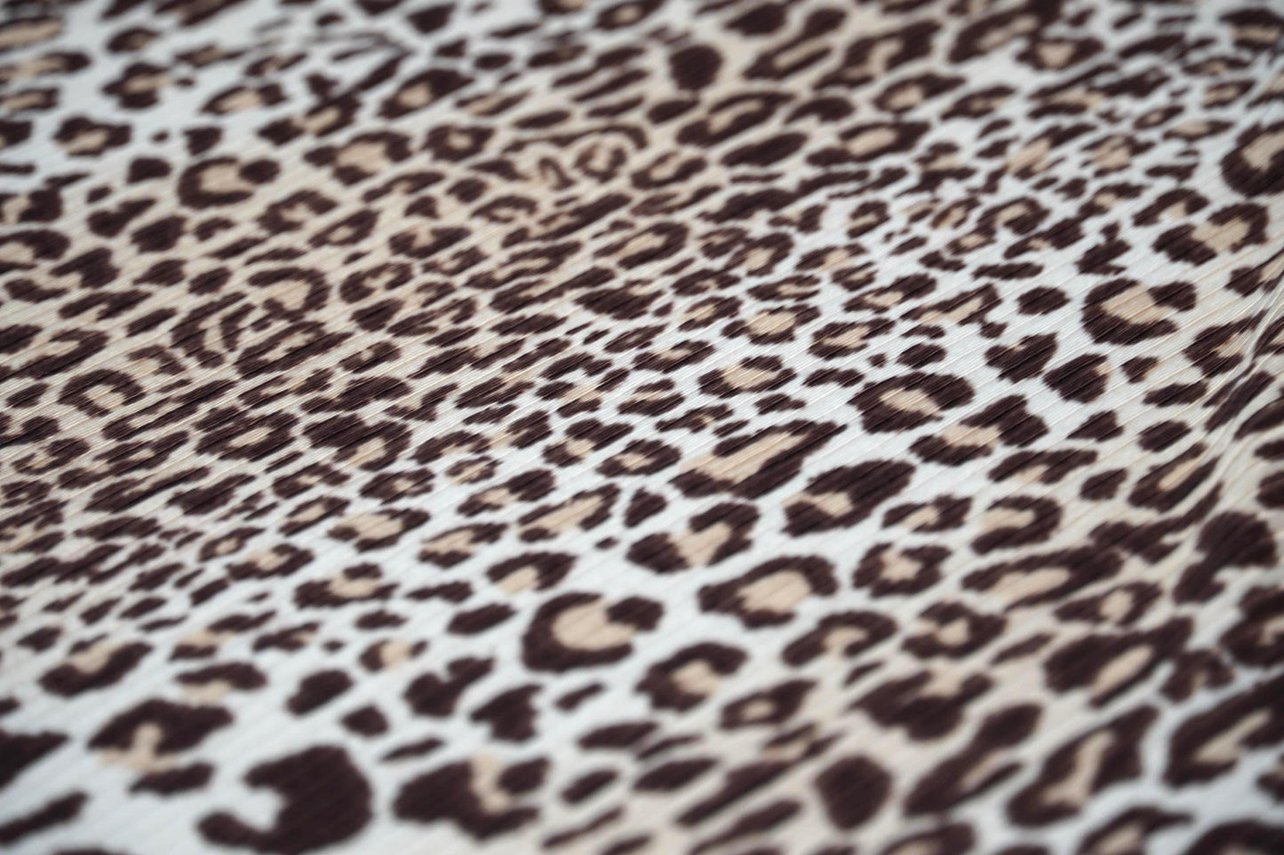 DBP 4x2 Rib Knit Double Brushed Taupe White Brown Animal Print Leopard Cheetah Polyester Fabric By The Yard