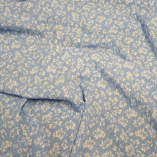 NEW PRINT! Jacquard Crepe Monotone Floral Texture Knit Spandex Fabric By The Yard Bubble Knit Spandex Texture Knit Blue Flower