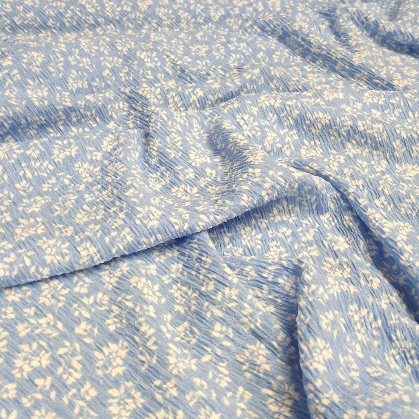 NEW PRINT! Jacquard Crepe Monotone Floral Texture Knit Spandex Fabric By The Yard Bubble Knit Spandex Texture Knit Blue Flower