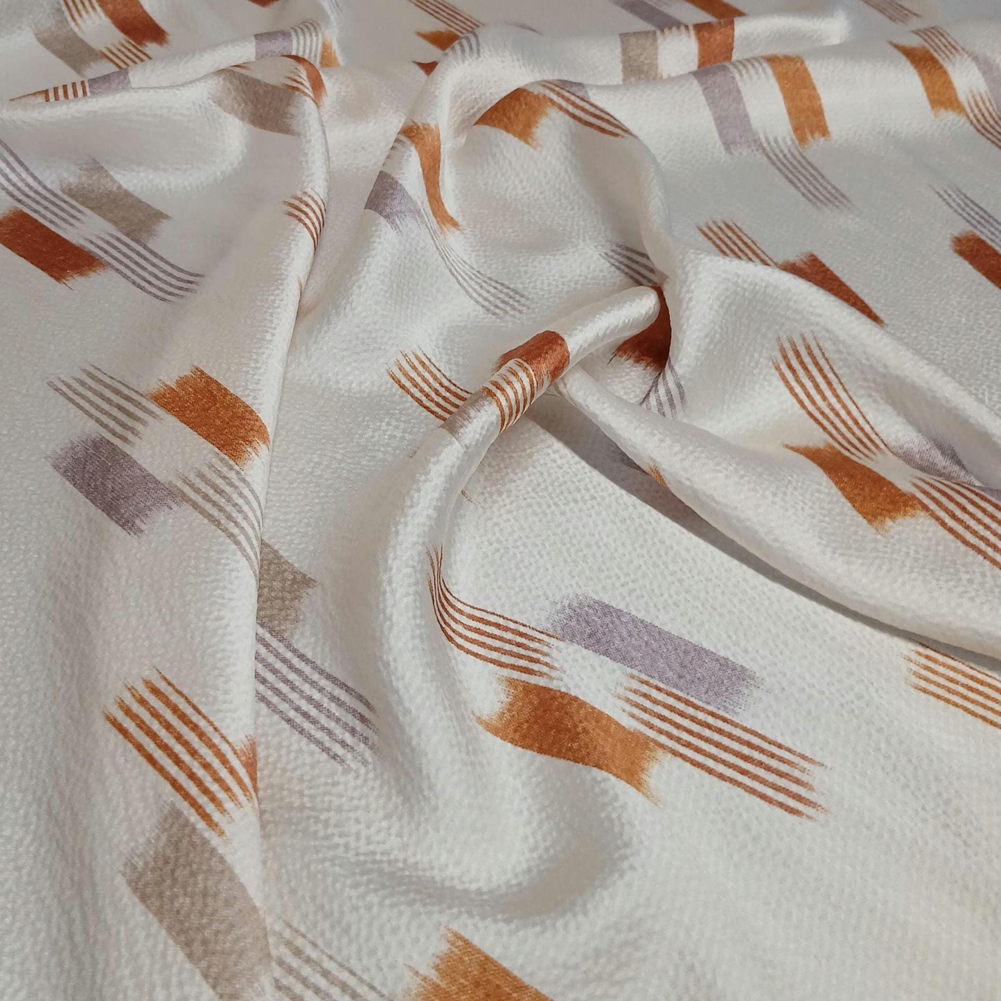 100% Silk Hammered Silk Charmeuse Solid Print Cream Geometric Gold Silver Fabric By The Yard 52 inch