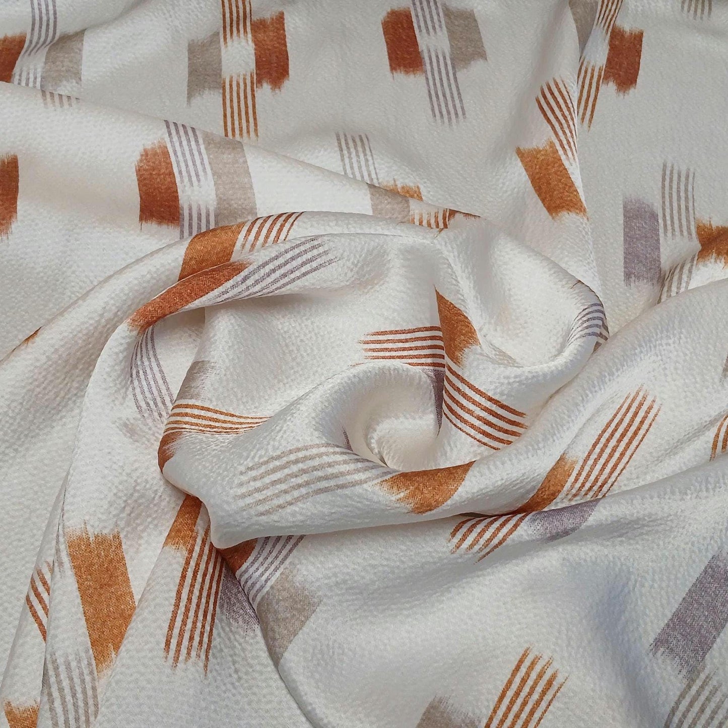 100% Silk Hammered Silk Charmeuse Solid Print Cream Geometric Gold Silver Fabric By The Yard 52 inch