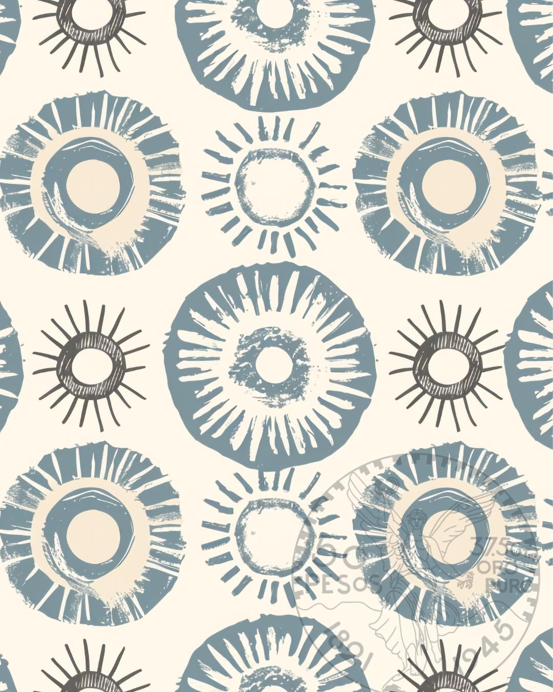 French Terry Spandex 2 Way Stretch Terry Knit Poly Spandex Boho Sun Kid Print