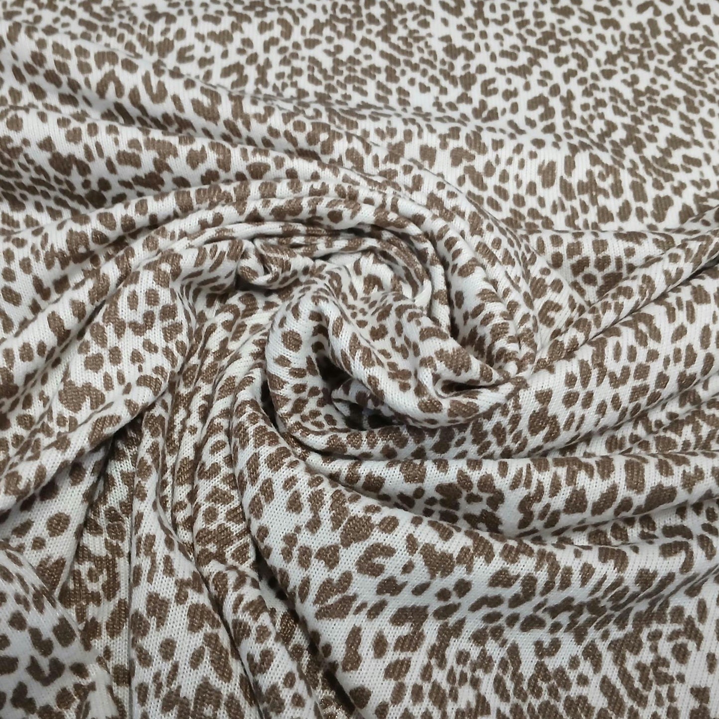 Premium Sweater Knit Mini Leaopard Animal Print Brown Cheetah Fabric By The Yard | 180 GSM Open Weave