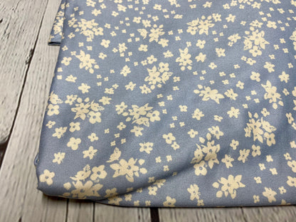 DBP Double Brushed Poly Spandex Print Mini Denim Flower Floral Print By The Yard