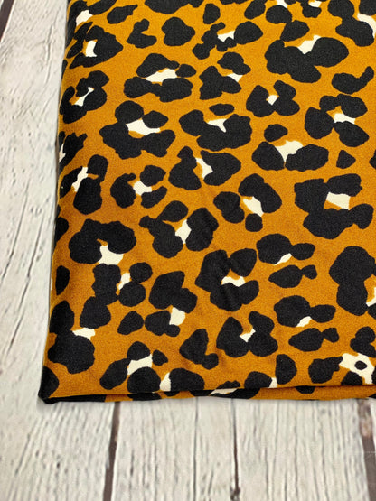 DBP Leopard Cheetah Animal Rust Print Fabric By The Yard Double Brush Poly Print Soft Butter Fabric