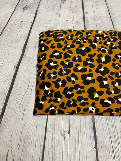 DBP Leopard Cheetah Animal Rust Print Fabric By The Yard Double Brush Poly Print Soft Butter Fabric