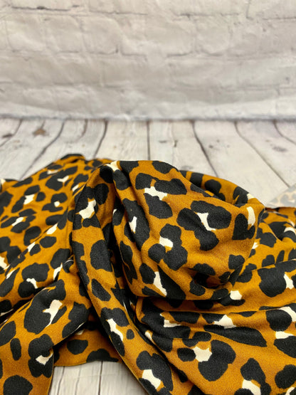 DBP Leopard Cheetah Animal Rust Print Fabric By The Yard Double Brush Poly Print Soft Butter Fabric