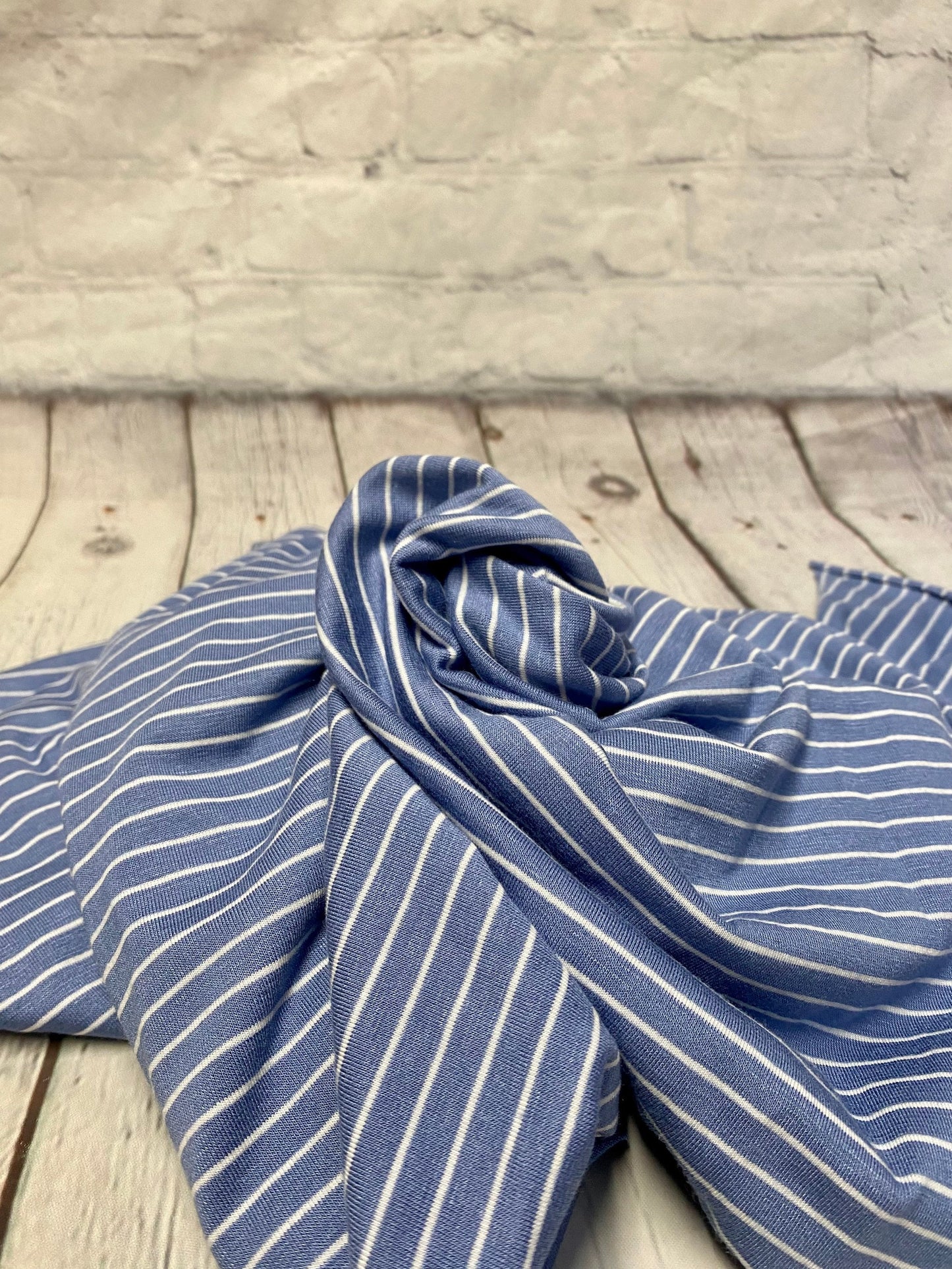 Rayon Spandex Jersey Knit Thin Stripe Fabric By The Yard