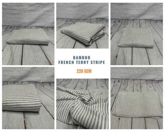 Bamboo Spandex French Terry Stripes Print