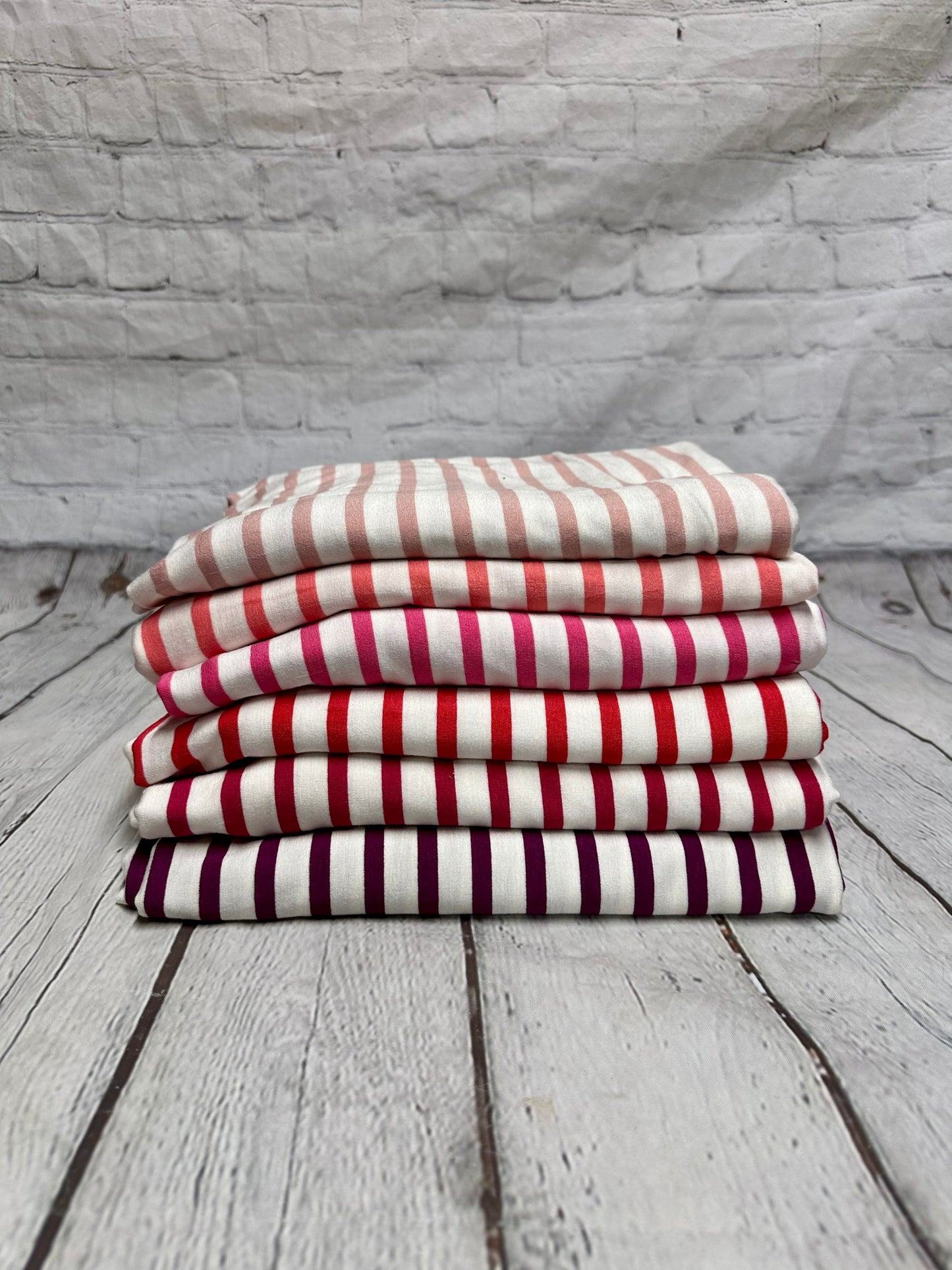 Bamboo Spandex Jersey Knit Stripes Fabric By The Yard 220GSM