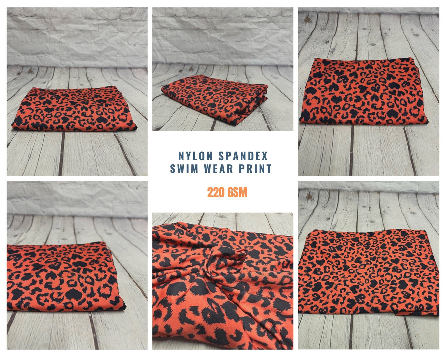 4 Way Stretch Print Nylon Spandex Fabric By The Yard Tricot Swim Wear Bikini Active Wear Leopard Animal Print 280 GSM