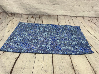 4 Way Stretch Print Nylon Spandex Fabric By The Yard Tricot Swim Wear Bikini Active Wear Blue Paisley 70s Retro Vintage 260 GSM