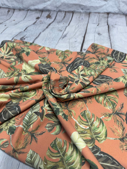 4 Way Stretch Assorted Print Nylon Spandex Fabric By The Yard Tricot Swim Wear Bikini Active Camel Tropical Leaf Floral 240 GSM