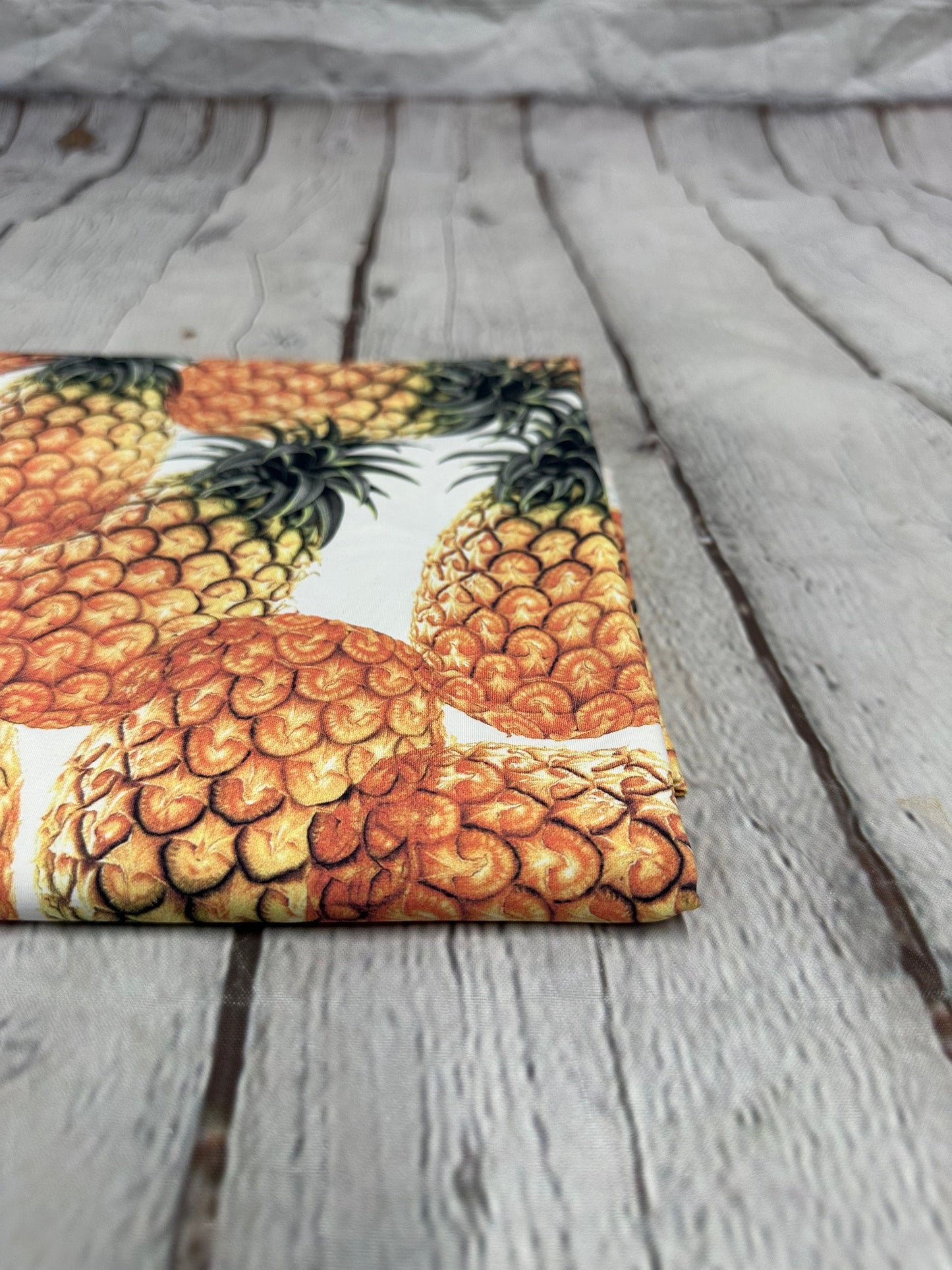 4 Way Stretch Assorted Print Nylon Spandex Fabric By The Yard Tricot Swim Wear Bikini Active  Tropical Fruit Pineapple  240 GSM