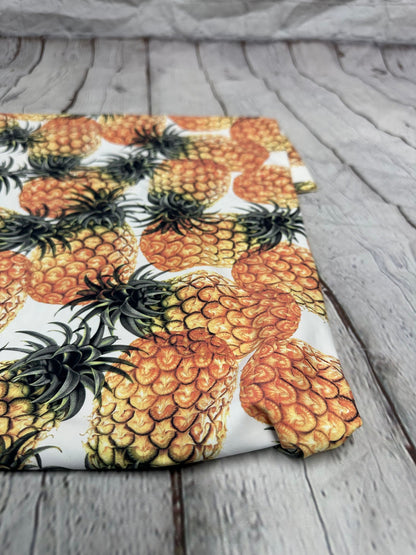 4 Way Stretch Assorted Print Nylon Spandex Fabric By The Yard Tricot Swim Wear Bikini Active  Tropical Fruit Pineapple  240 GSM