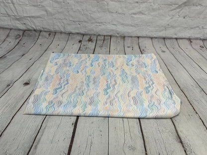 4 Way Stretch Print Spandex Fabric By The Yard Tricot Swim Wear Bikini Pastel Multi Mini Hazy Wave Water 280 GSM