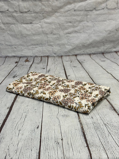 DBP 4x2 Rib Boho Fall Floral Brushed Polyester Spandex Floral Fabric By The Yard
