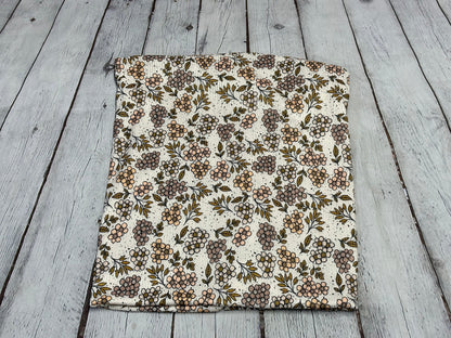 DBP 4x2 Rib Boho Fall Floral Brushed Polyester Spandex Floral Fabric By The Yard