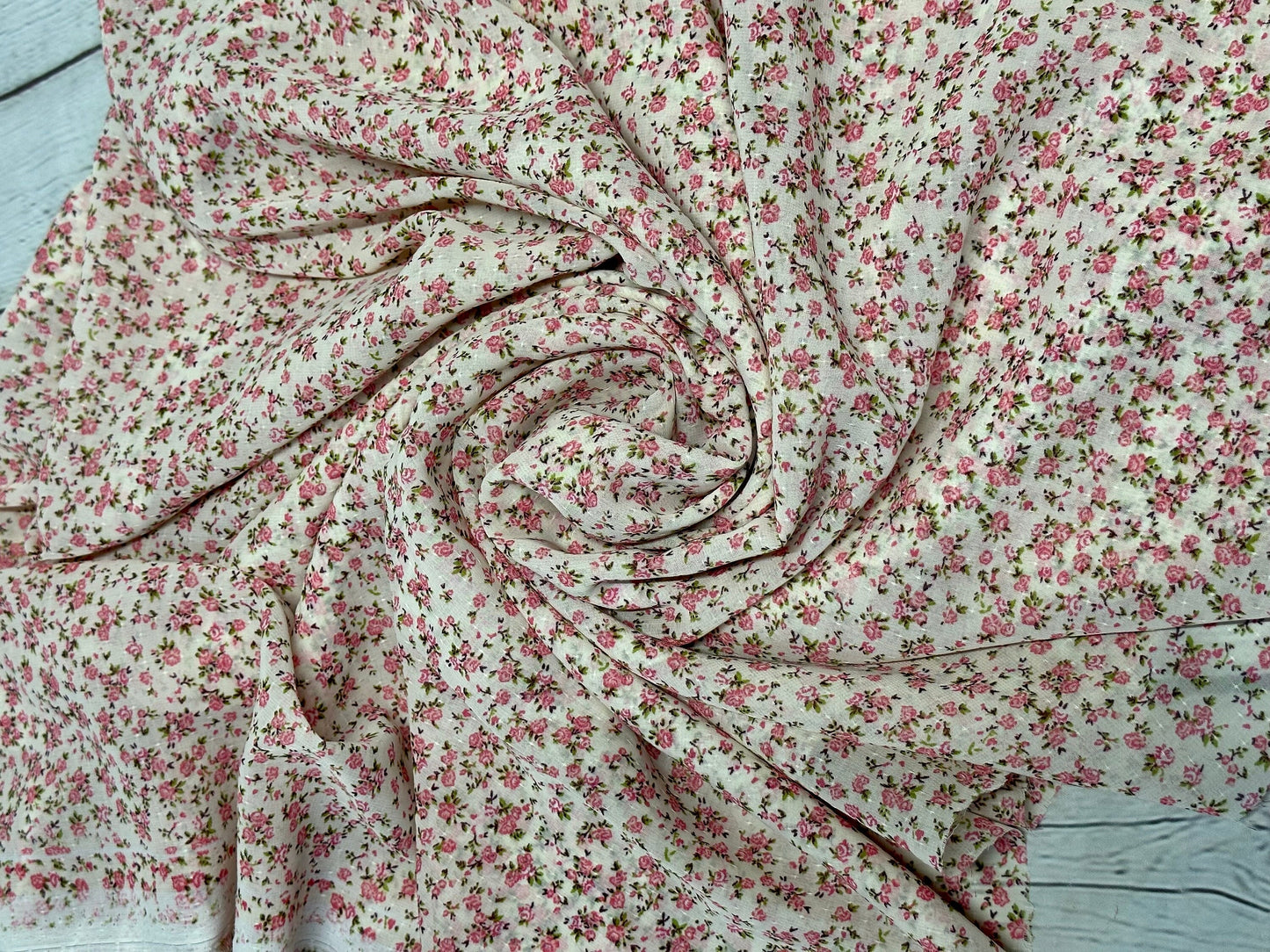 Polyester Chiffon Woven Print Fabric By The Yard Small Mini Summer  Floral Print