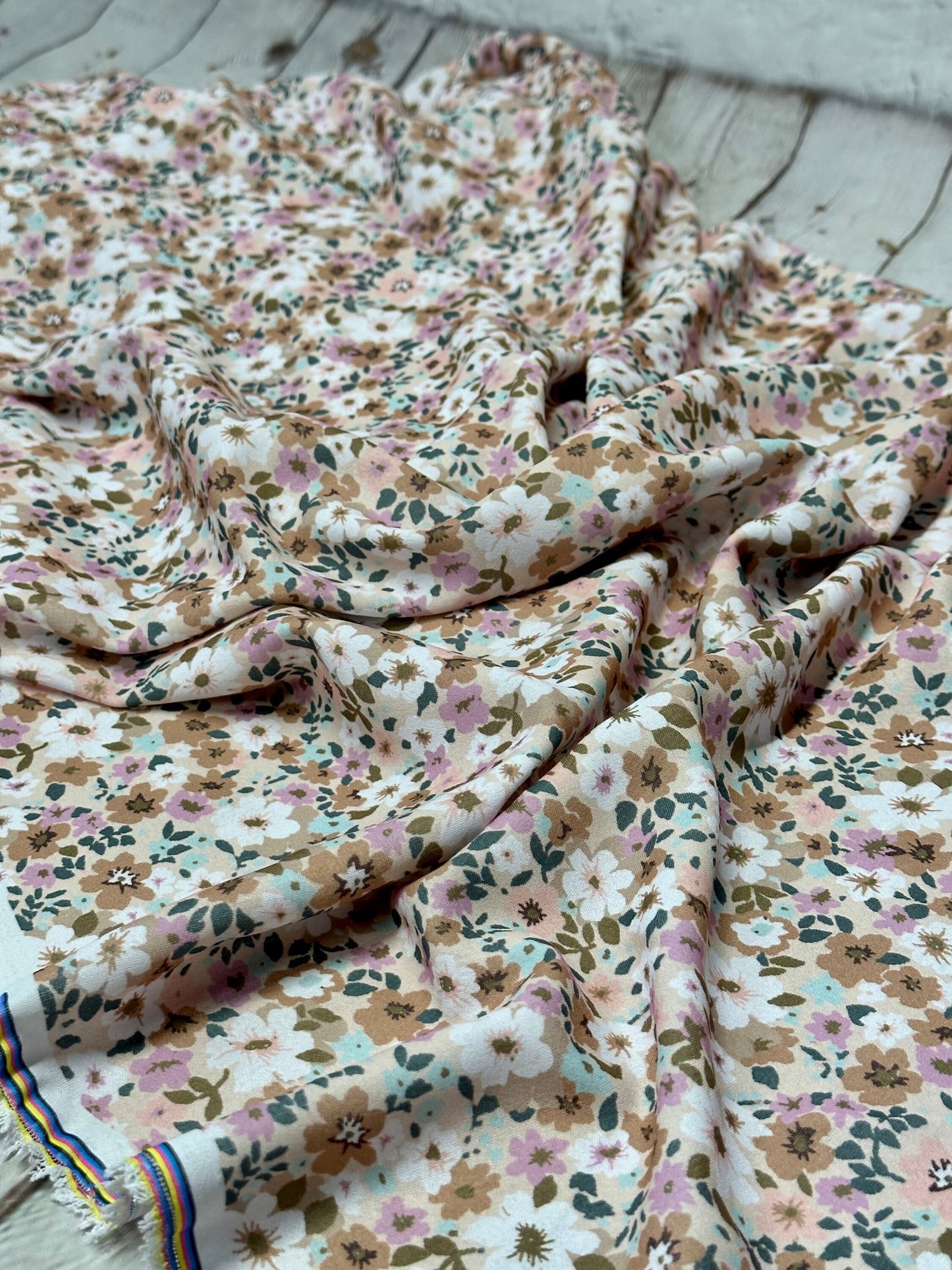 Airflow Woven Print Fabric By The Yard Small Multi Color Summer  Floral Print