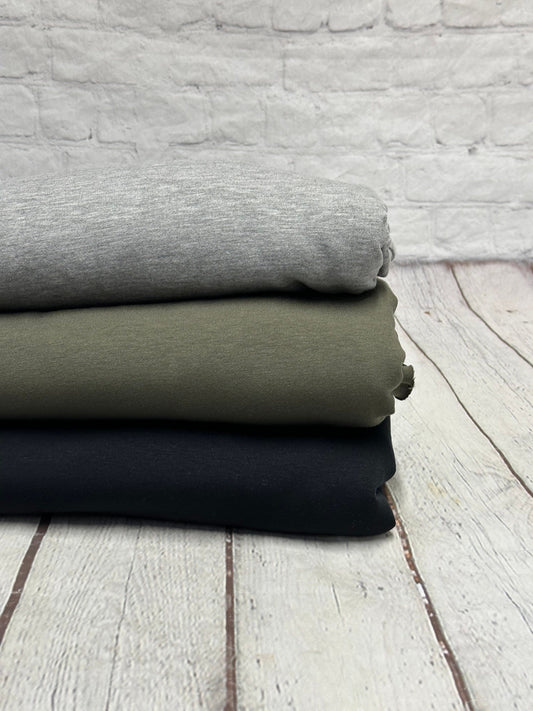 Stretch Fleece Poly Rayon Spandex Terry Medium Weight Knit Fabric By The Yard 220 GSM