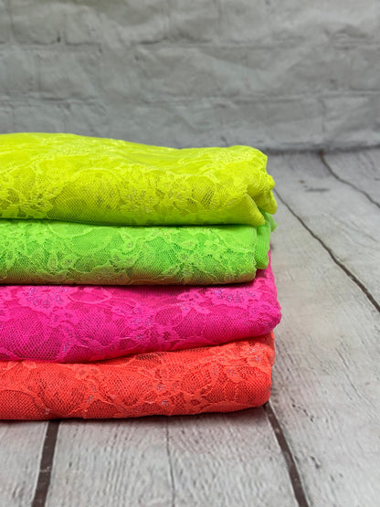 Neon Stretch Lace Nylon Spandex Neon Color Lace Spandex