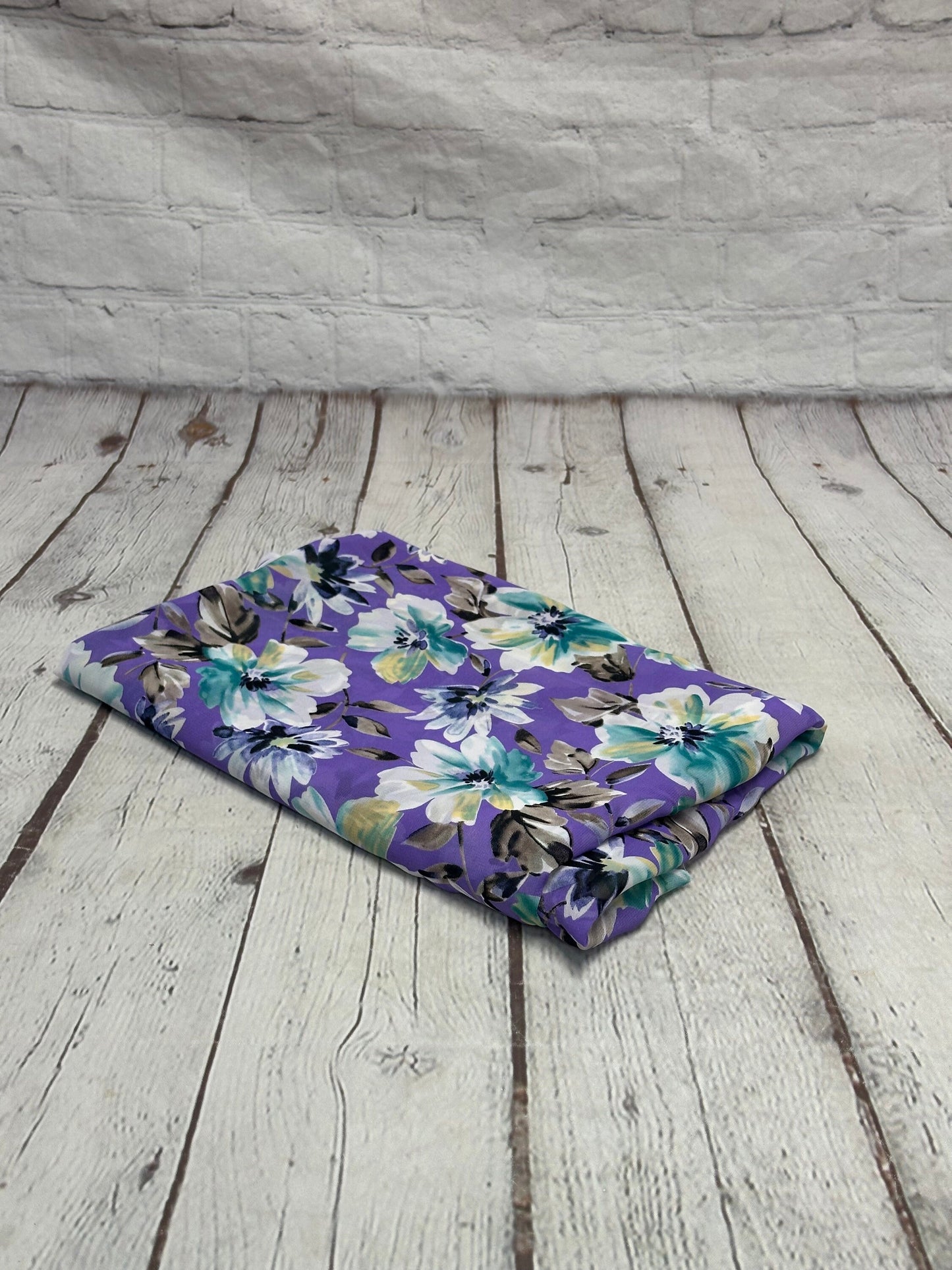 Polyester Chiffon Woven Print Fabric By The Yard Purple Flower Summer  Floral Print Summer Flowy Dress