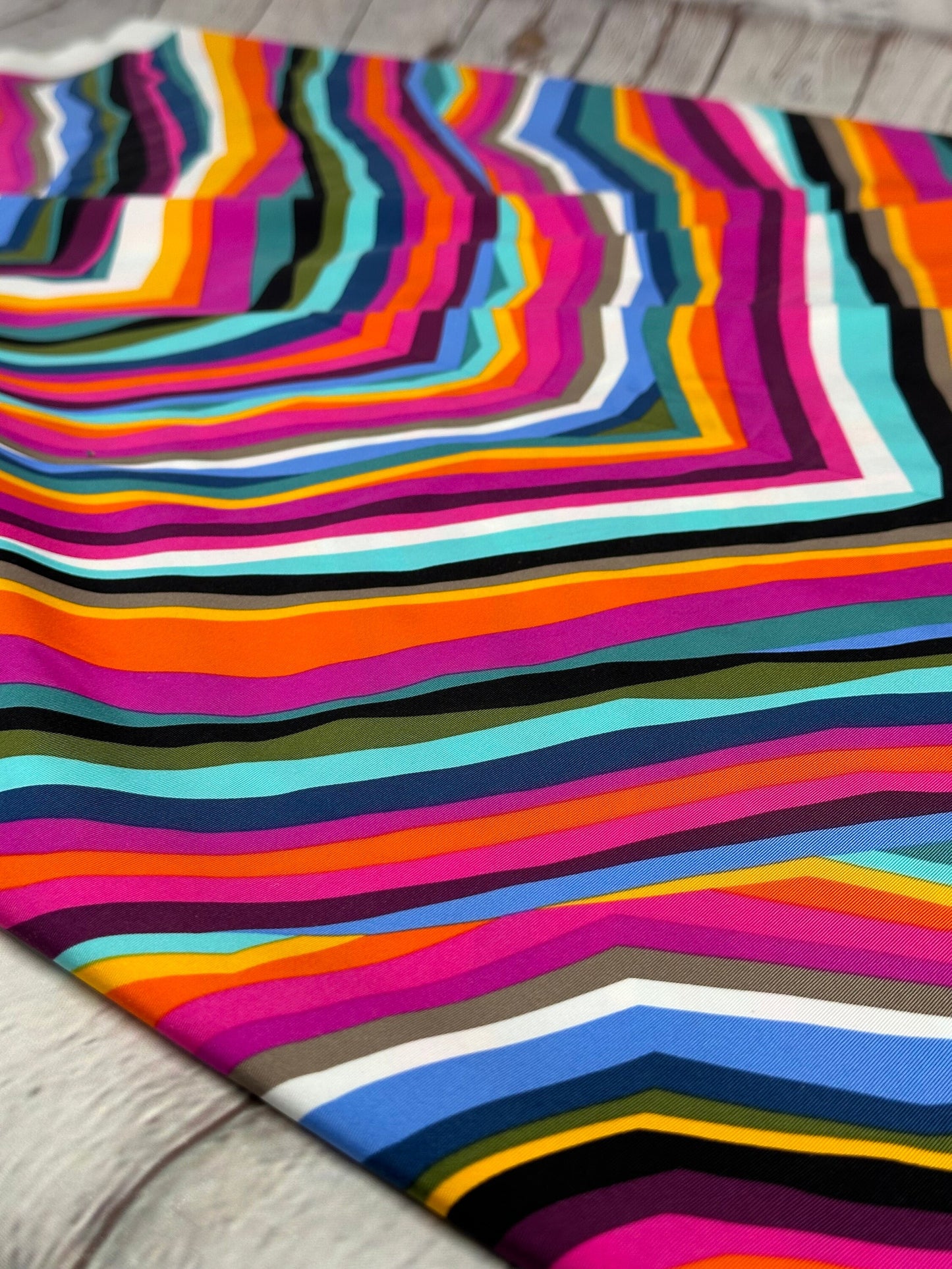 4 Way Stretch Print Nylon Spandex Fabric By The Yard Tricot Swim Wear Bikini Active Wear Multi Color Cheveron Stripe Geometric
