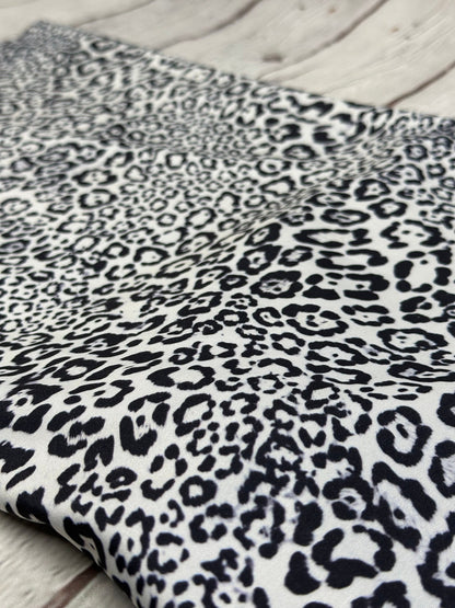 4 Way Stretch Print Nylon Spandex Fabric By The Yard Tricot Swim Wear Bikini Active Wear Small Animal Print Leopard Cheetah Black White