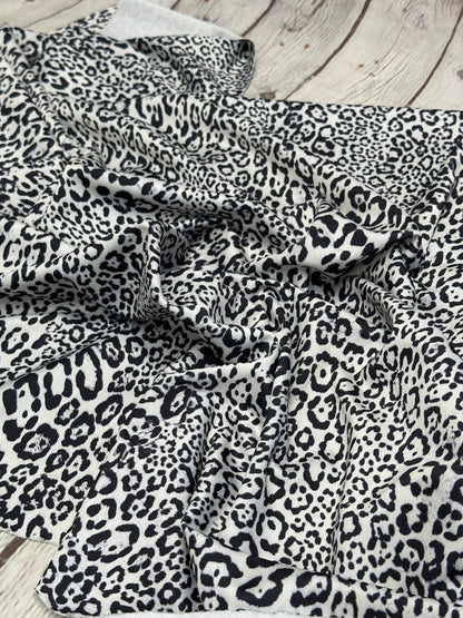 4 Way Stretch Print Nylon Spandex Fabric By The Yard Tricot Swim Wear Bikini Active Wear Small Animal Print Leopard Cheetah Black White