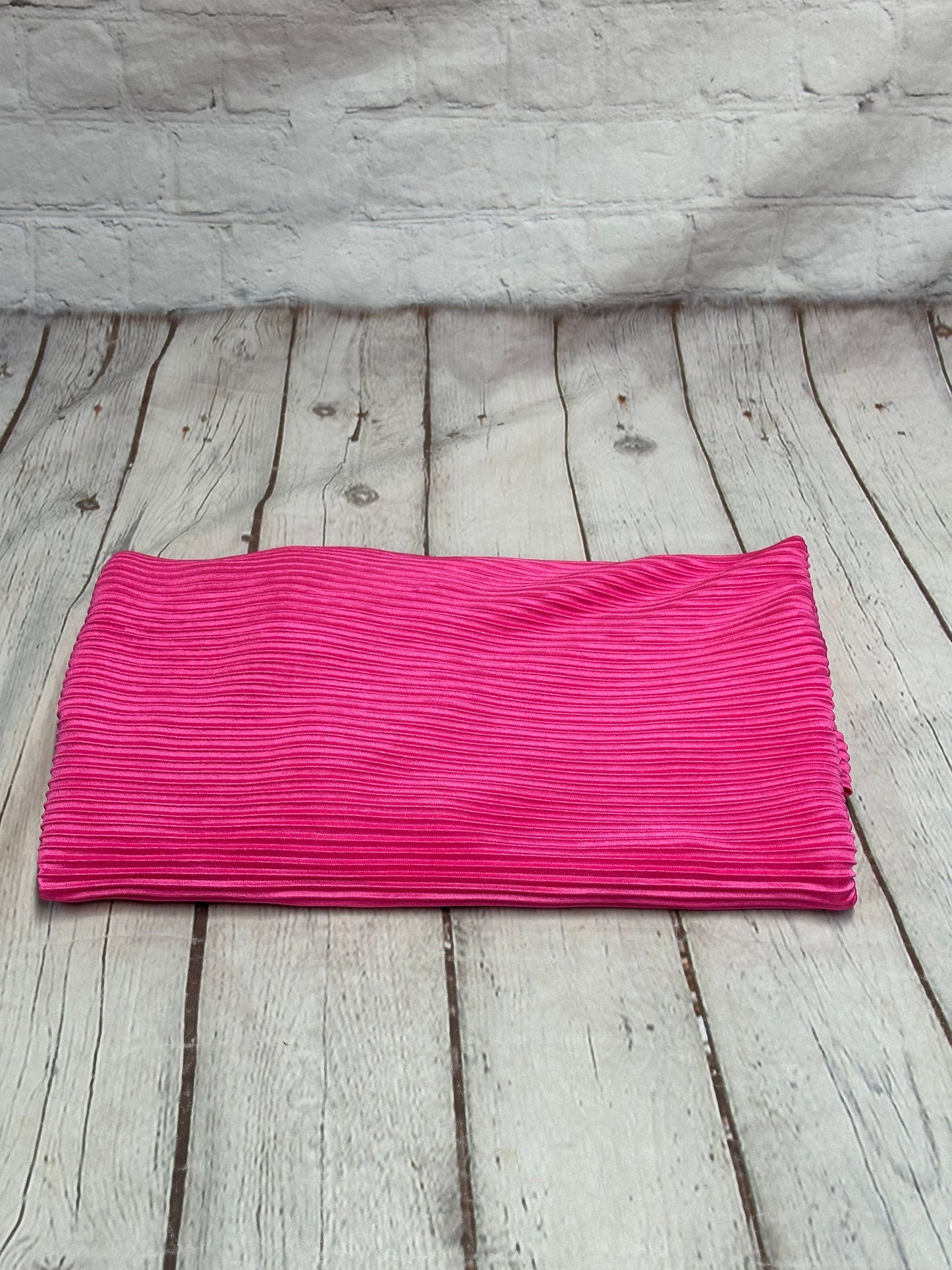 New Item! Polyester Crinkled Accordion Pleaded Hot Pink Polyester Fabric By the Yard