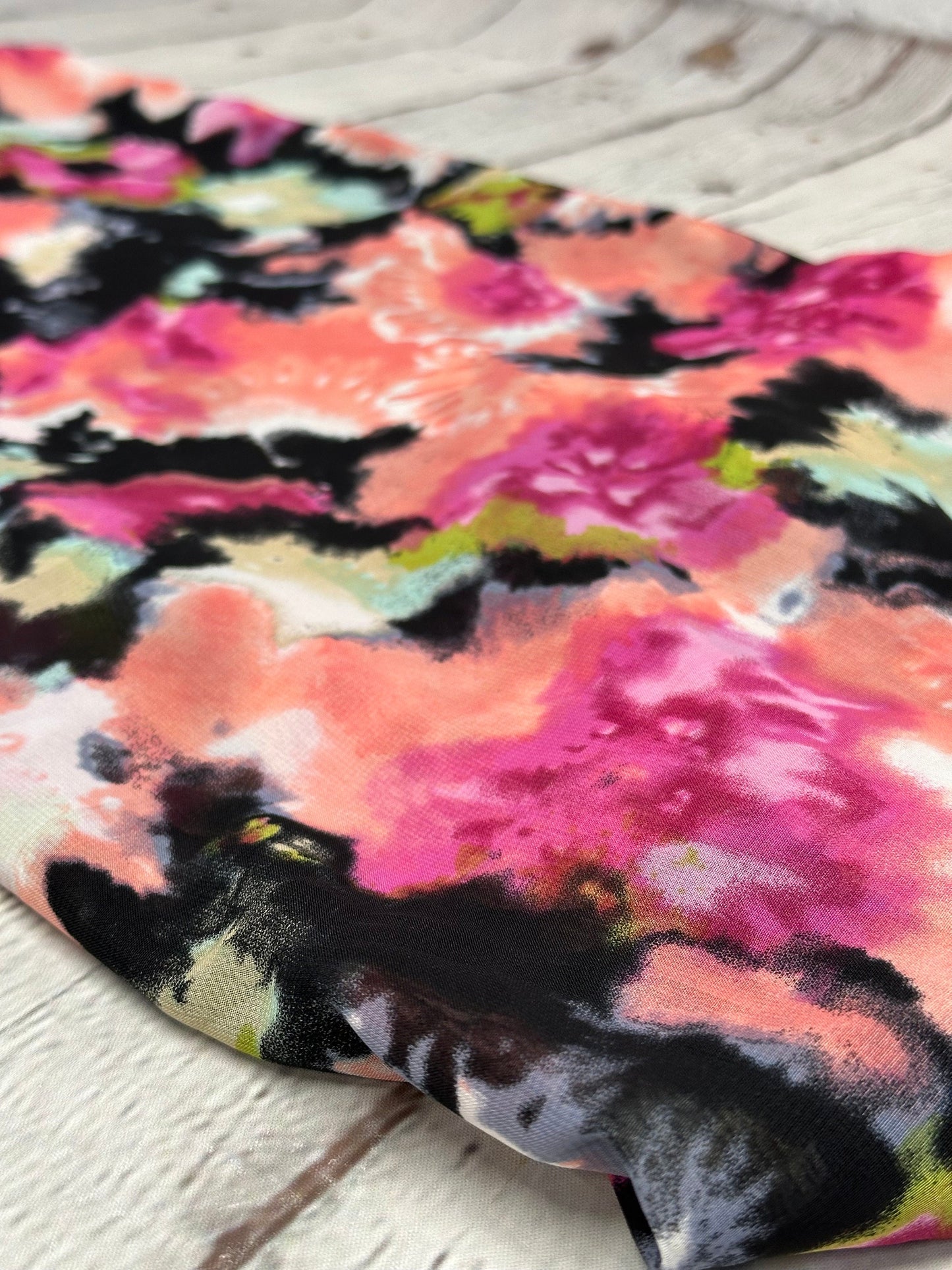 Polyester Chiffon Woven Print Fabric By The Yard Multi color Tie Dye Summer  Bright Print Summer Flowy Dress