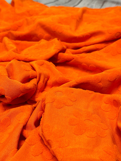 NEW COLORS! Jacquard Texture Knit Raised Texture Terry Floral Flower  Spandex Fabric By The Yard Polyester Spandex Texture Knit