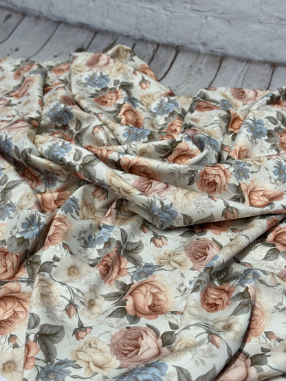 4 Way Stretch Print Spandex Fabric By The Yard Tricot Swim Wear Bikini Multicolor Rose Floral Flower 280 GSM