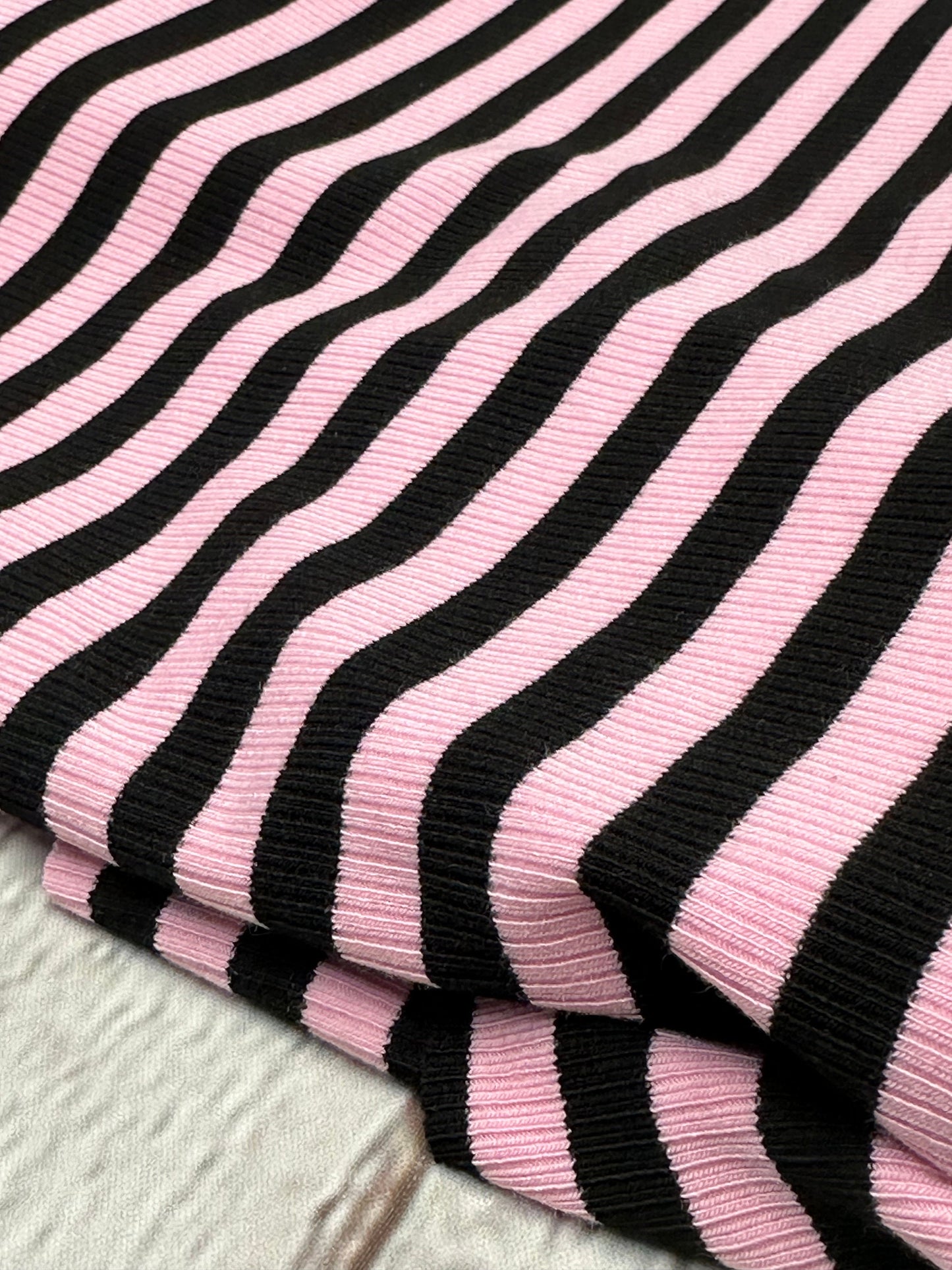 DBP 4x2 Rib Knit Stripe Polyester Fabric By The Yard