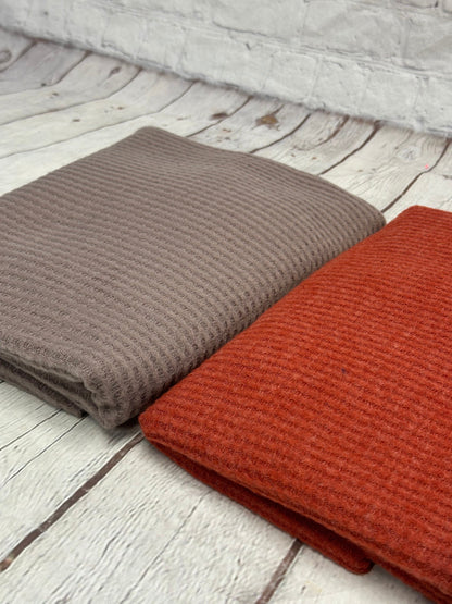 New colors! Fall Colors Soft Brushed Waffle Sweater Knit Fabric By The Yard Fuzzy Thermal