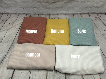 New colors! Soft Pastel Colors Soft Brushed Waffle Sweater Knit Fabric By The Yard Fuzzy Thermal